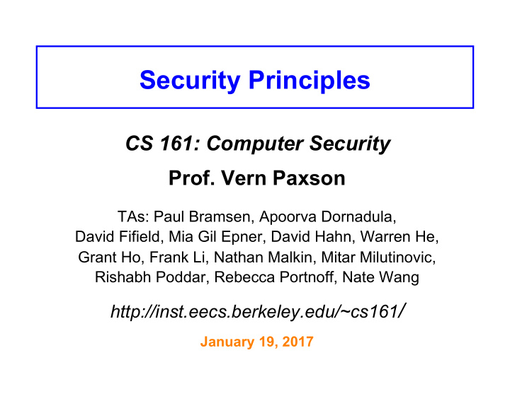 security principles