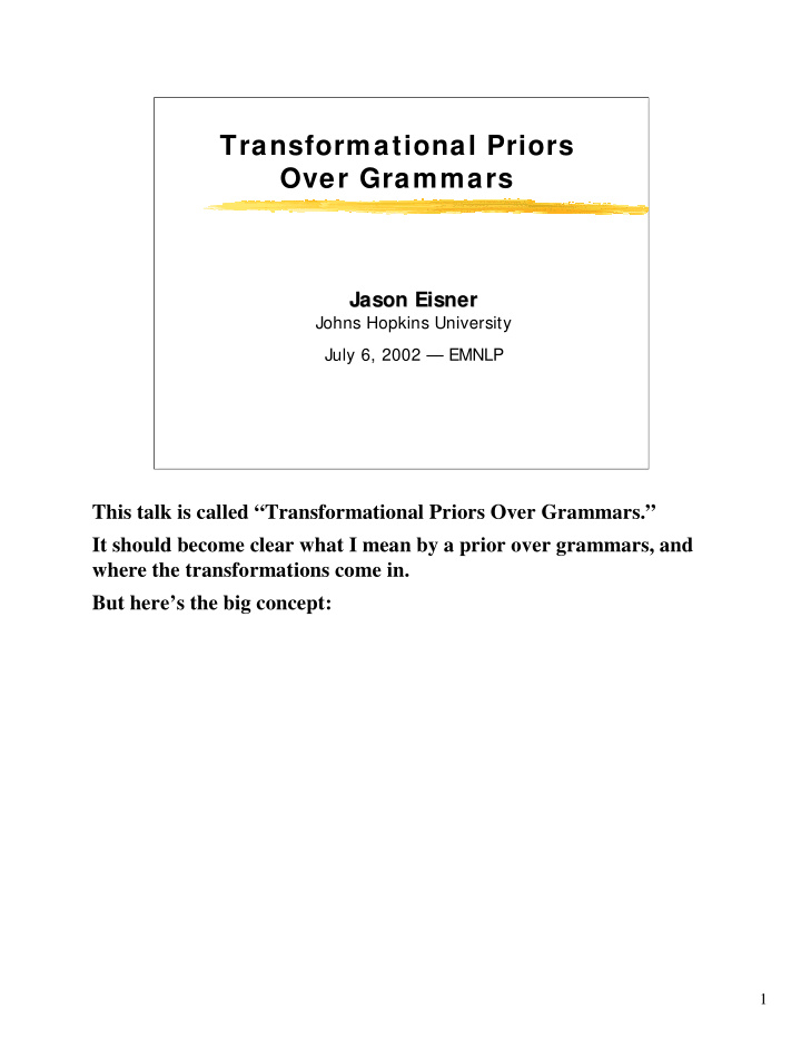 transformational priors over grammars