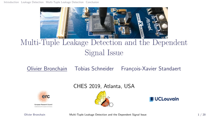 multi tuple leakage detection and the dependent signal