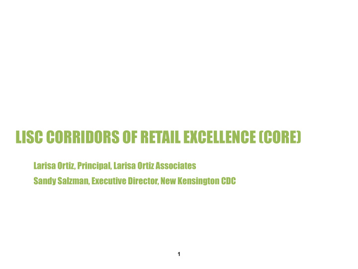 lisc corridors of retail excellence core