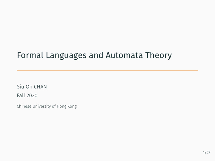formal languages and automata theory