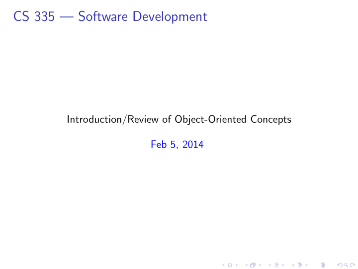 cs 335 software development