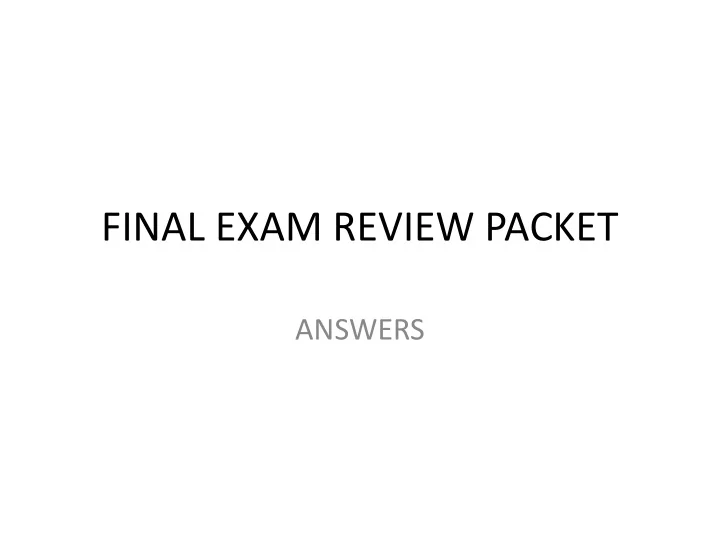 final exam review packet