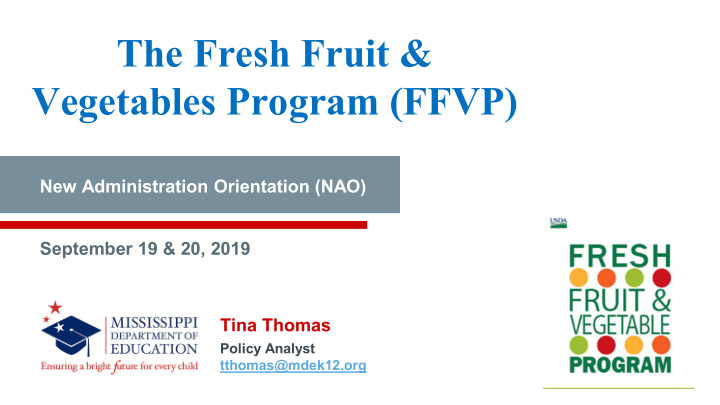 the fresh fruit vegetables program ffvp