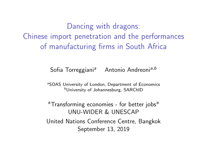 dancing with dragons chinese import penetration and the