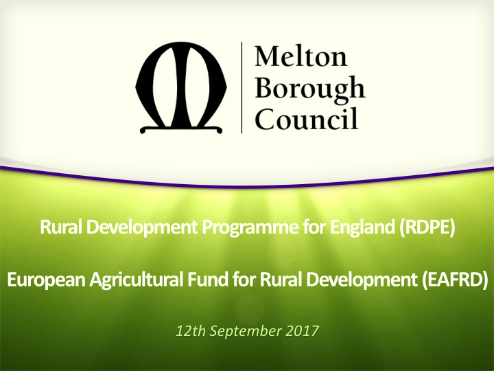 rural development programme for england rdpe