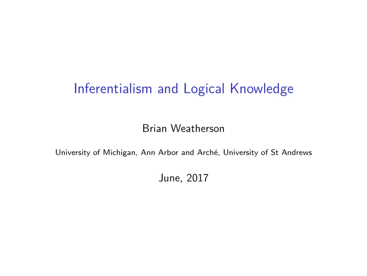 inferentialism and logical knowledge