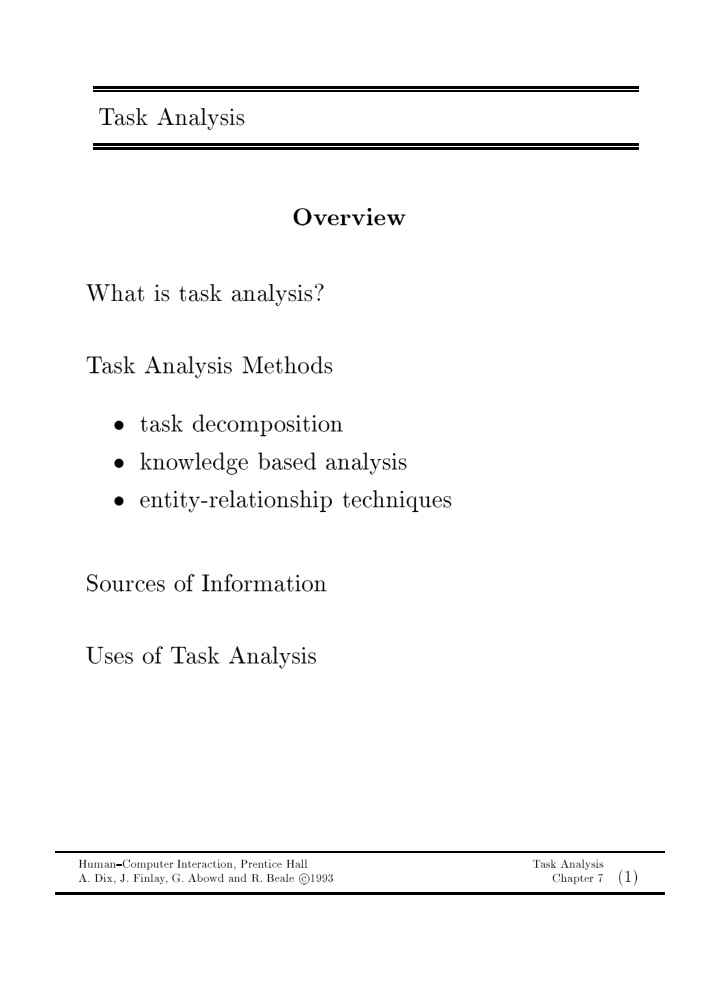t ask analysis ov erview what is task analysis t ask