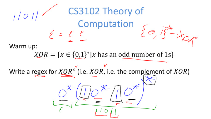 cs3102 theory of computation