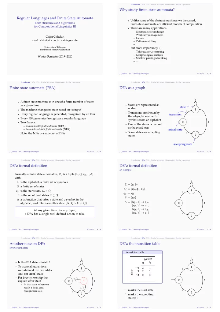 regular languages and finite state automata