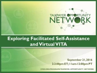 Who We Are Our mission at  CFED is to make  it possible for