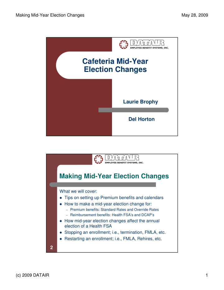 cafeteria mid year election changes
