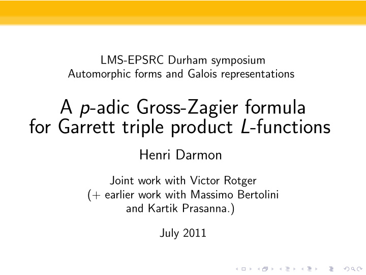 a p adic gross zagier formula for garrett triple product