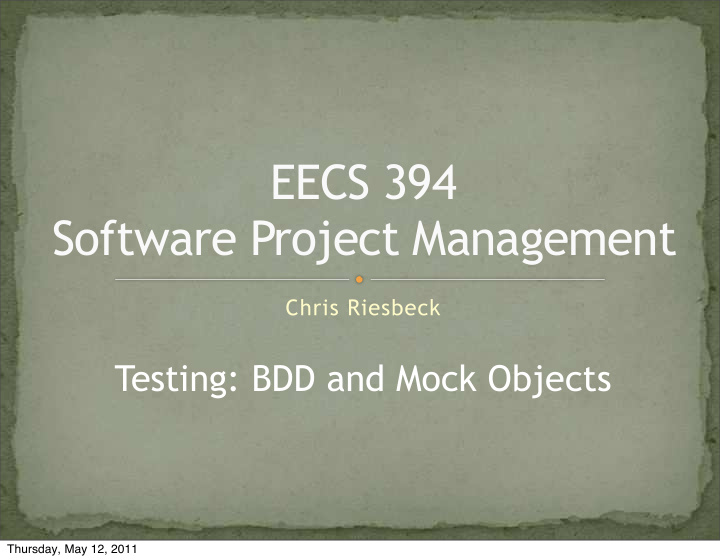 eecs 394 software project management