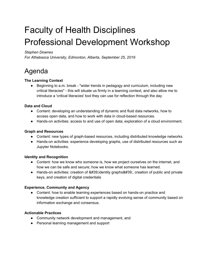 faculty of health disciplines professional development