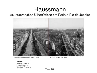 Haussmann  As Intervenes Urbansticas em Paris e Rio de Janeiro  Avenue Champs Elyses, Paris