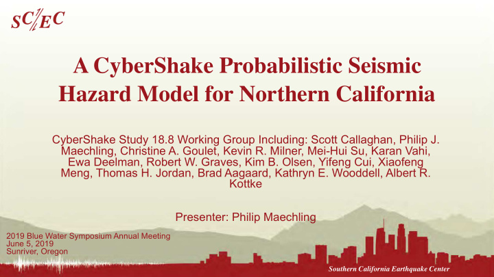 a cybershake probabilistic seismic hazard model for