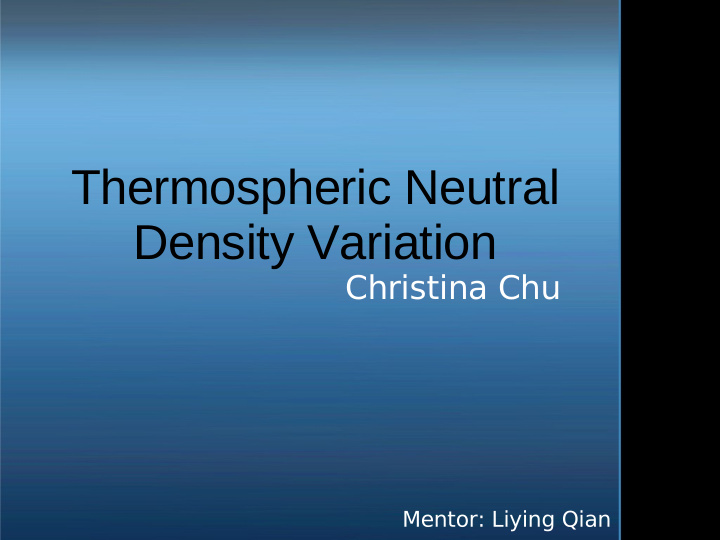 thermospheric neutral density variation