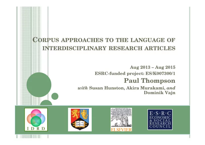 look for monodisciplinary journals by finding those with