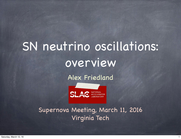sn neutrino oscillations overview