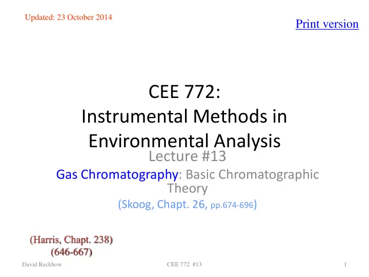 cee 772 instrumental methods in environmental analysis