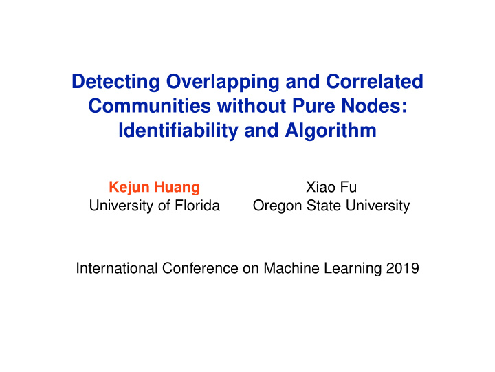 detecting overlapping and correlated communities without