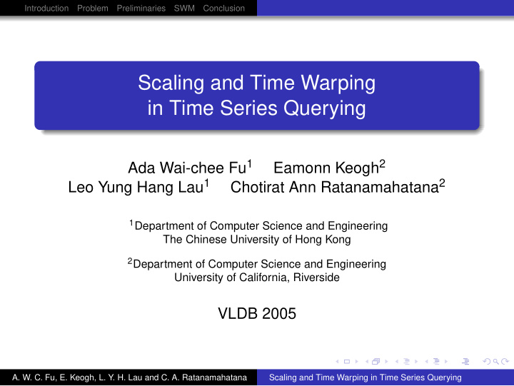 scaling and time warping in time series querying