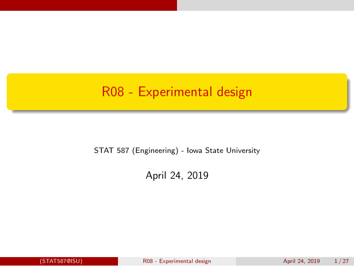 r08 experimental design
