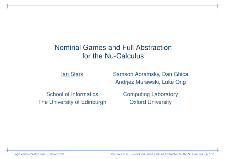 nominal games and full abstraction for the nu calculus