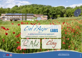 A global environmental approach  Organic Cosmetics - Organic Food Supplement  04300 Mane en