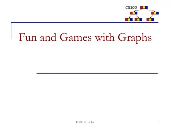 Fun and Games with Graphs  CS200 - Graphs  1  Bridges of Konigsberg Problem  Euler  Is it possible