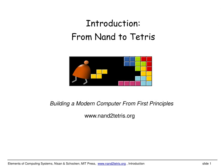 introduction from nand to tetris