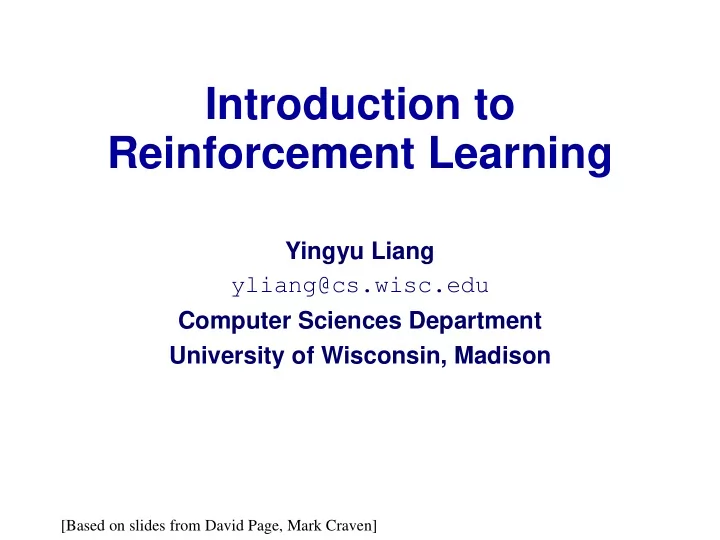 reinforcement learning