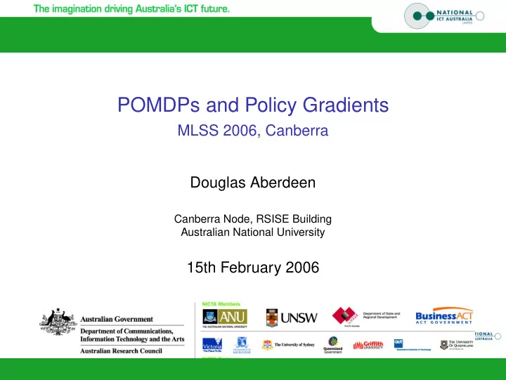 pomdps and policy gradients