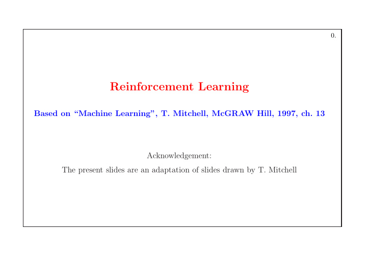 reinforcement learning