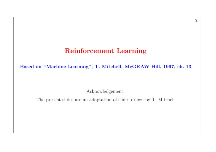 reinforcement learning