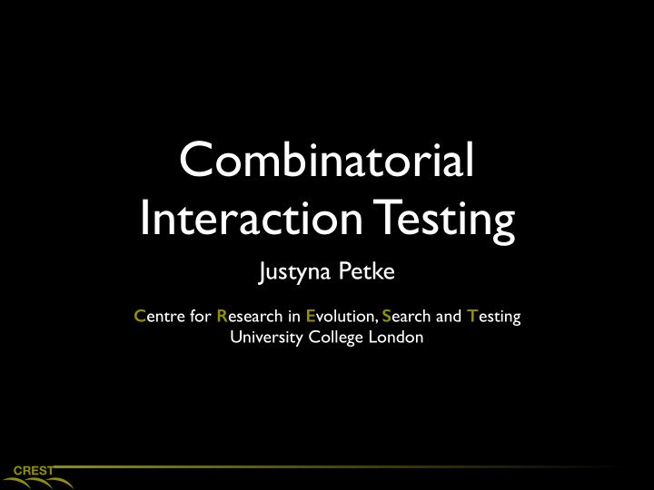 combinatorial interaction testing