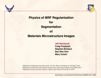 Physics of MRF Regularization  for  Segmentation  of  Materials Microstructure Images  Jeff
