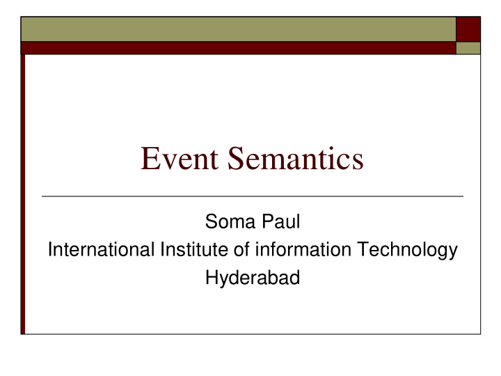 event semantics