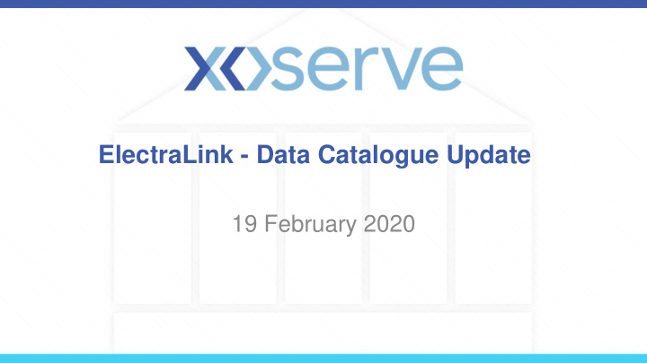 electralink data catalogue update