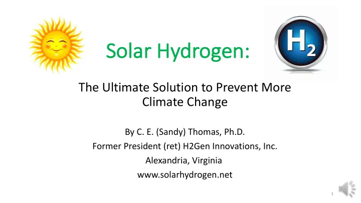 so solar r hydr drogen n