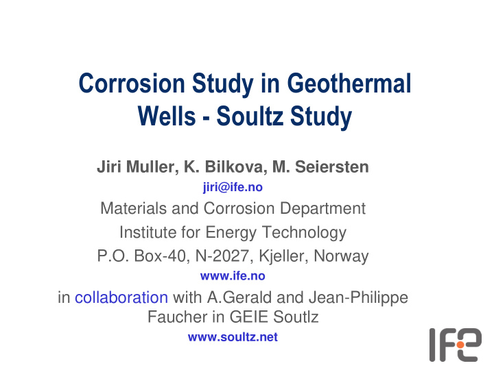 wells soultz study