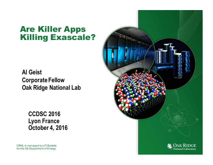 are killer apps killing exascale