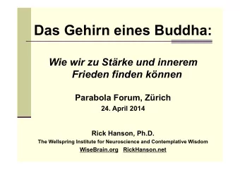 Das Gehirn eines Buddha:  Wie wir zu Strke und innerem  Frieden finden knnen  Parabola Forum,