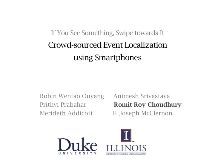 crowd sourced event localization