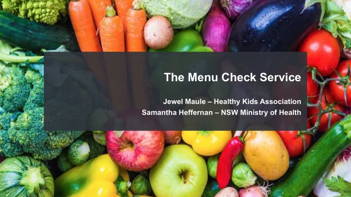 the menu check service