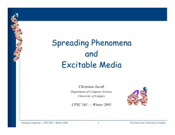 AI  AI  Department of Computer Science  University of Calgary  CPSC 565  Winter 2003  Emergent