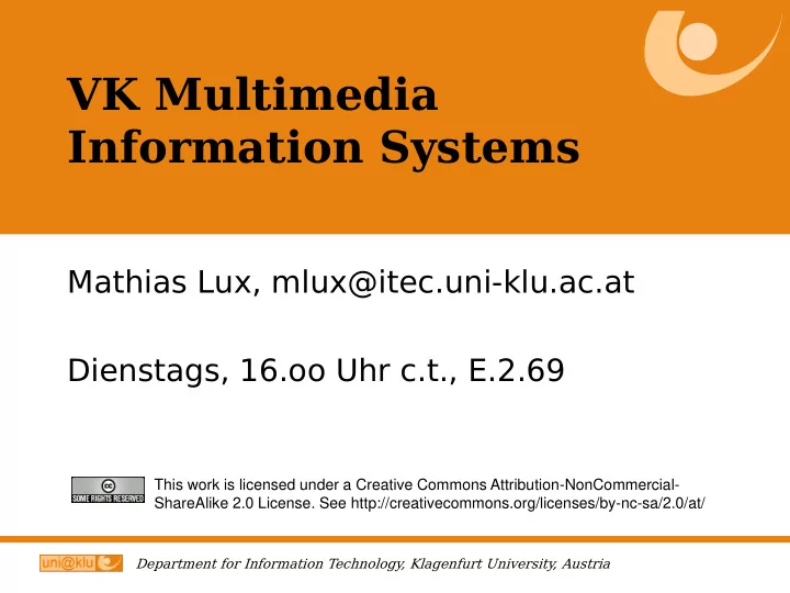 vk multimedia information systems