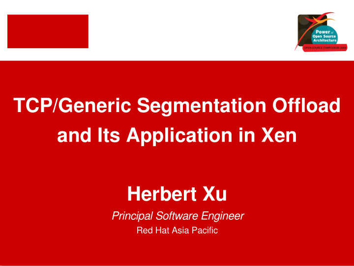 tcp generic segmentation offload and its application in