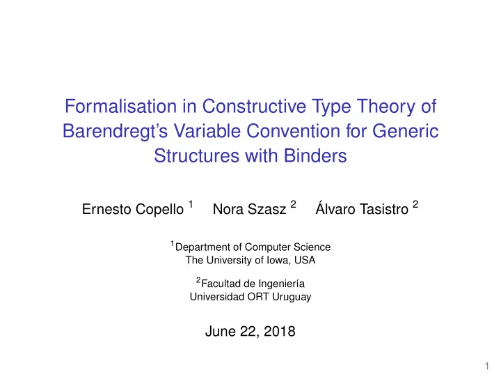 formalisation in constructive type theory of barendregt s